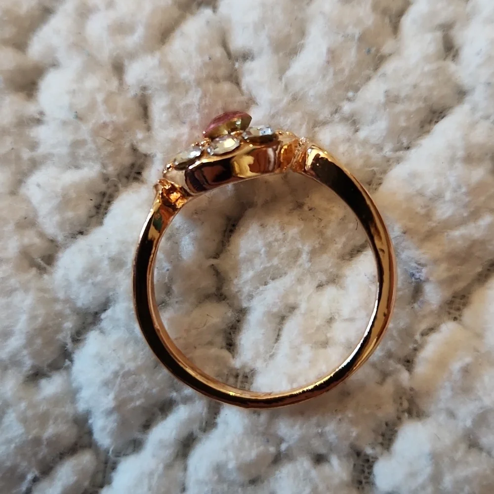 Mod Lily Faux Rose Gold Ruby CZ Ring